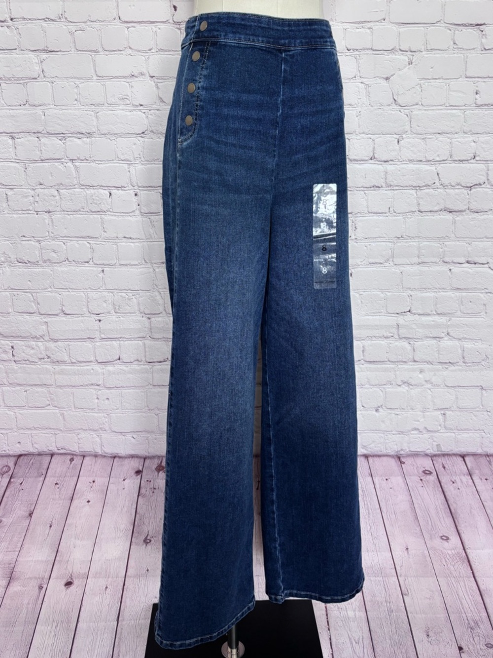 NAUTICA JEANS Wide Leg High Waist Side-Zip Sailor Jean--NWT--8 - Picture 10 of 16